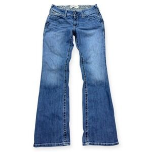 Ariat Flare Jeans Women's 31 Blue Medium Wash Real Rainstorm Whipstitch Low Rise